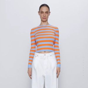 ZARA Striped knit sweater